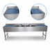 Thumbnail image #4 for BK Resources Four-Compartment Stainless Steel Underbar Sink with Dual Drainboards, 96 Inch Wide