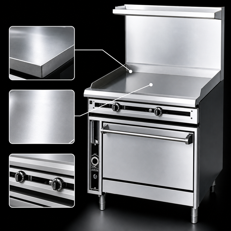 Product image #4 for Titan JTRH-36G-36C 36-Inch Heavy Duty Gas Griddle Range with Convection Oven