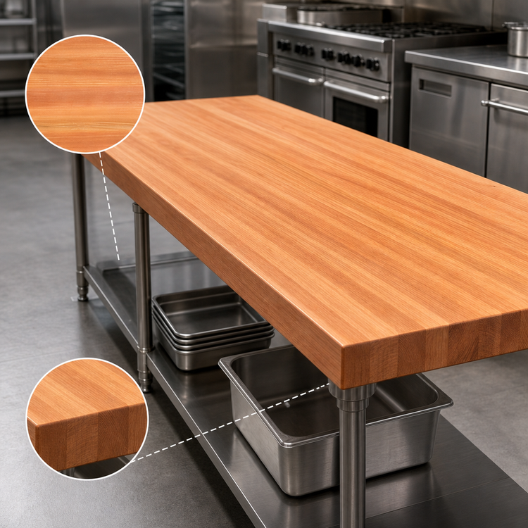 Product image #4 for Boos Block American Cherry Edge Grain Kitchen Countertop, 132 x 27 x 2-1/4 Inches, Varnique Finish