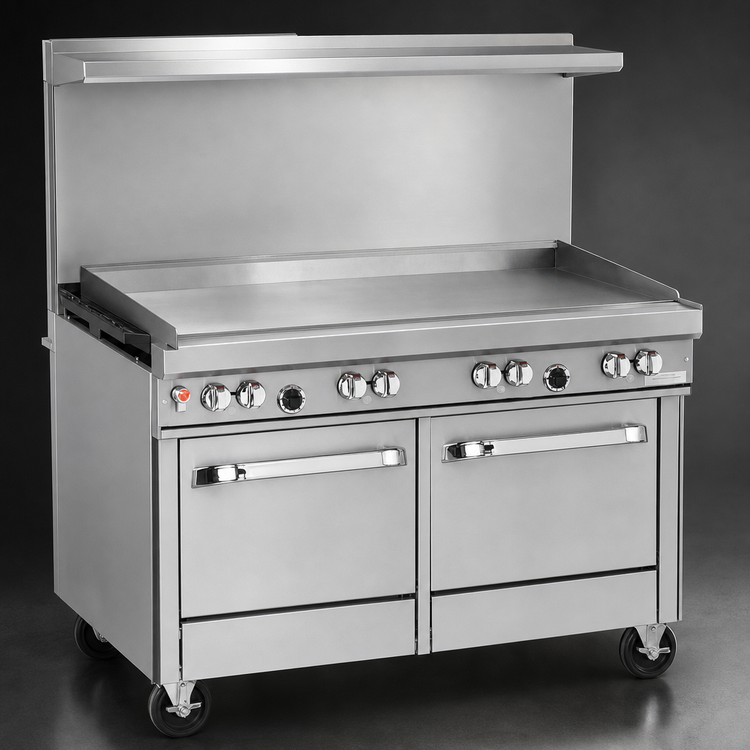 Product image #4 for Southbend Ultimate 48-Inch Gas Restaurant Range with 2 Non-Clog Burners, 36-Inch Thermostatic Griddle, Standard Oven, and Cabinet Base