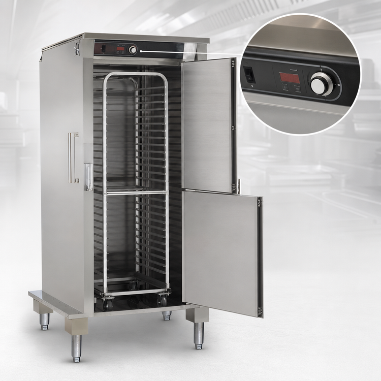 Product image #4 for Electric Roll-In Rack Heated Holding Cabinet, 1 Section, Stainless Steel, 2 Dutch Doors