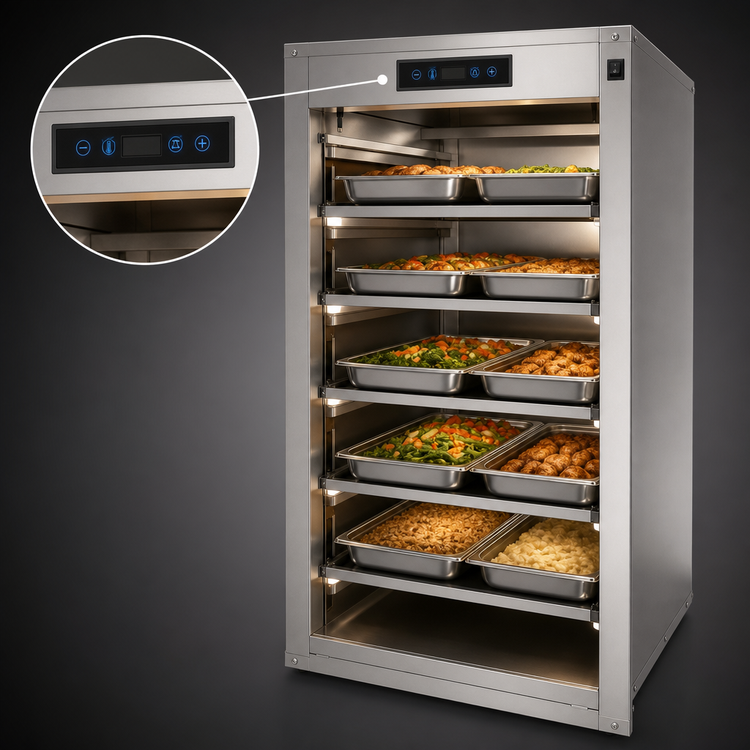 Product image #4 for Carter-Hoffmann DF2620-5 1/2 Size Doorless Pass-Through Heated Holding Cabinet with 5 Heated Shelves