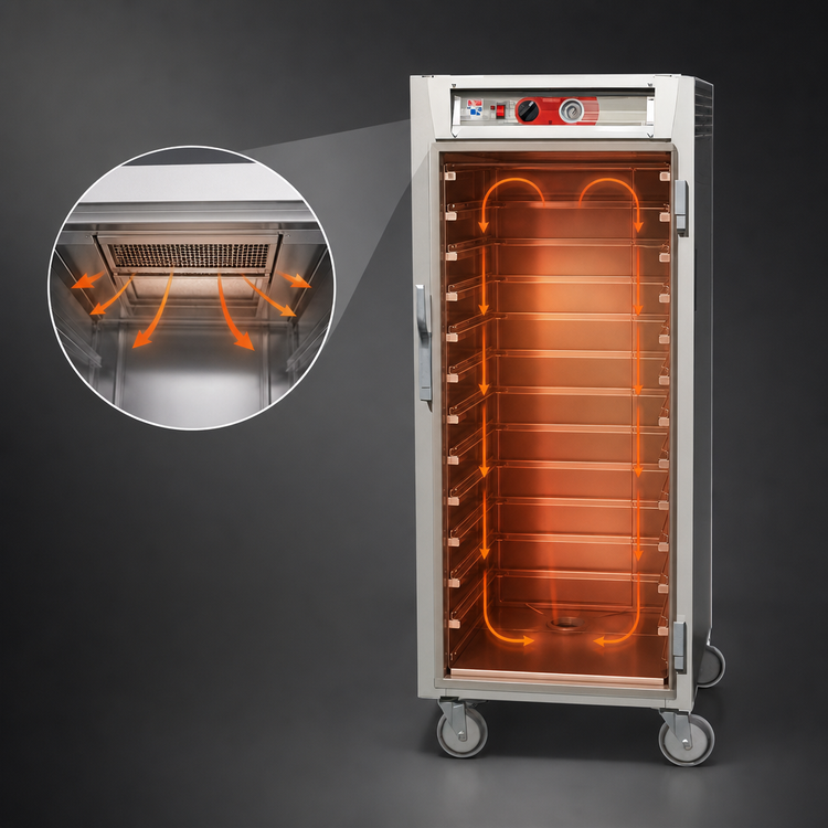 Product image #4 for Metro C5 6 Series 3/4 Height Mobile Heated Holding Cabinet with Solid Doors and Universal Slides