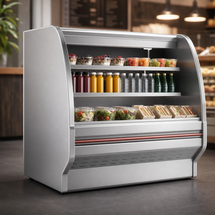 Product image #4 for Howard-McCray 40E Series 39-Inch Dairy Curved End Open Merchandiser, Self-Contained Refrigerated, Stainless Steel
