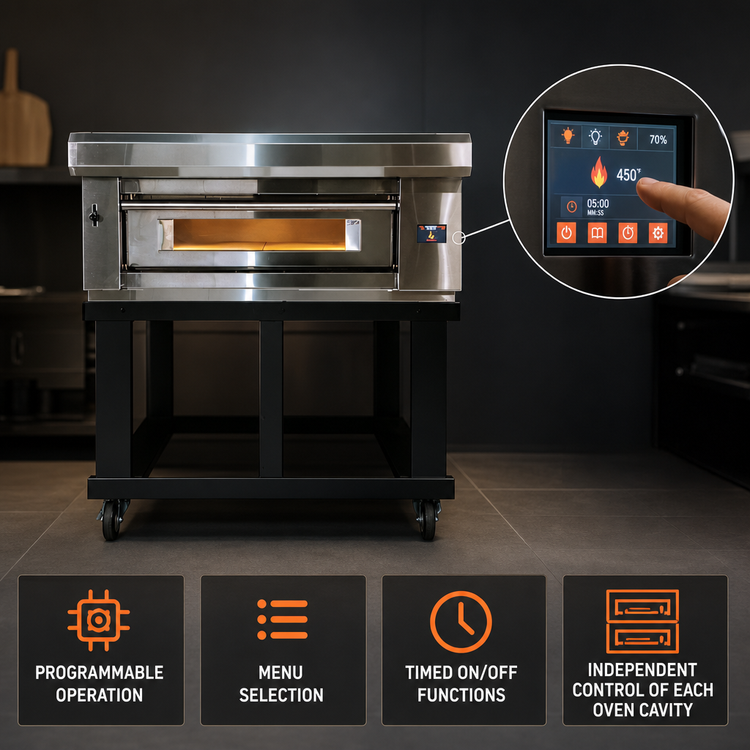 Product image #5 for Marra Forni ELST37-36/1 Single-Deck Electric Stackable Deck Oven with MarraStone Hearth