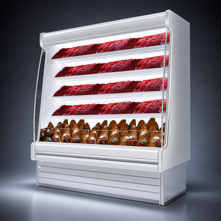 Product image #4 for Howard-McCray 35E Series 99-Inch Packaged Meats Open Merchandiser, Vertical Case, Remote Refrigeration, LED Shelves