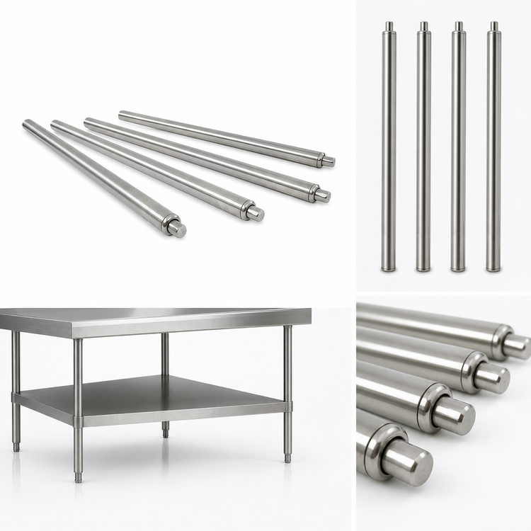 Product image #5 for John Boos 24-Inch Stainless Steel Leg Set with Adjustable Bullet Feet, Set of 4