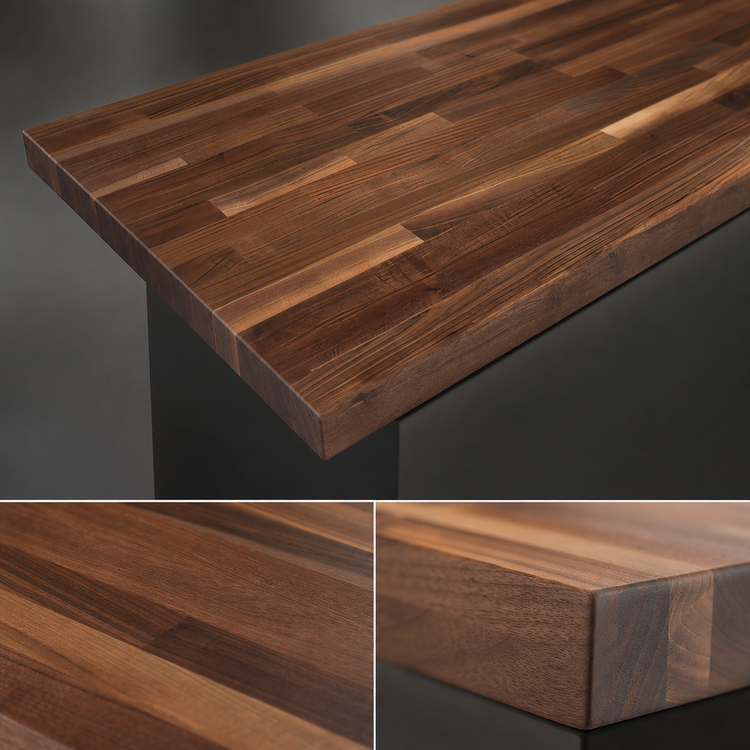 Product image #4 for Boos Block American Black Walnut Blended Edge Grain Kitchen Countertop, 24 x 25 x 1-1/2 Inch