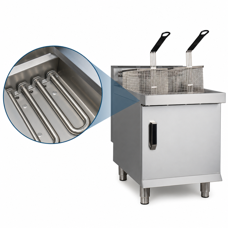 Product image #4 for Eurodib TCF30L Countertop Propane Gas Full Pot Deep Fryer, 30 lb Capacity, 4 Burners