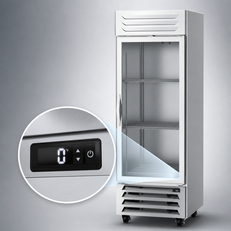Product image #4 for Beverage-Air Vista® Series One-Section Reach-In Freezer with Hinged Glass Door, 23.32 Cu. Ft.
