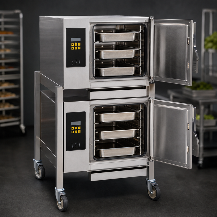 Product image #4 for AccuTemp Evolution 2-Compartment Floor Model Boilerless Electric Convection Steamer, 3-Pan Capacity per Compartment, 208V