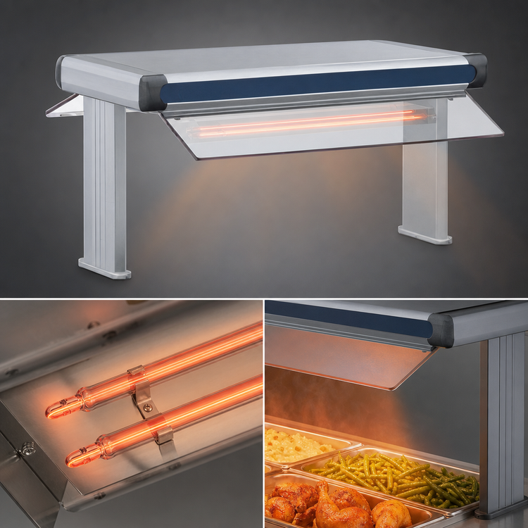 Product image #4 for Hatco Glo-Ray Designer Dual Unlighted Infrared Strip Heater, 33.5-Inch Wide, 6-Inch Spacing, 1320 Watt