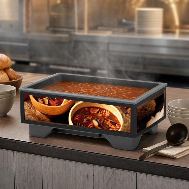 Product image #4 for Vollrath Cayenne Countertop Rethermalizing Soup Merchandiser, Country Kitchen Graphics, Base Unit Only