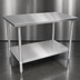 Thumbnail image #4 for John Boos Stallion 108-Inch x 36-Inch 14-Gauge 300-Series Stainless Steel Work Table with Stallion Edge and Adjustable Undershelf