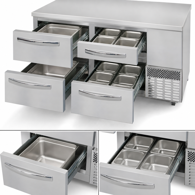Product image #4 for Continental Refrigerator FA60SN-U-D 60" Undercounter Shallow Depth Freezer Base with Drawers
