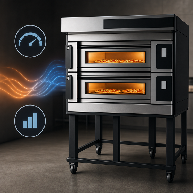 Product image #4 for Moretti Forni S140E Series 2-Deck Electric Pizza Oven with Stand