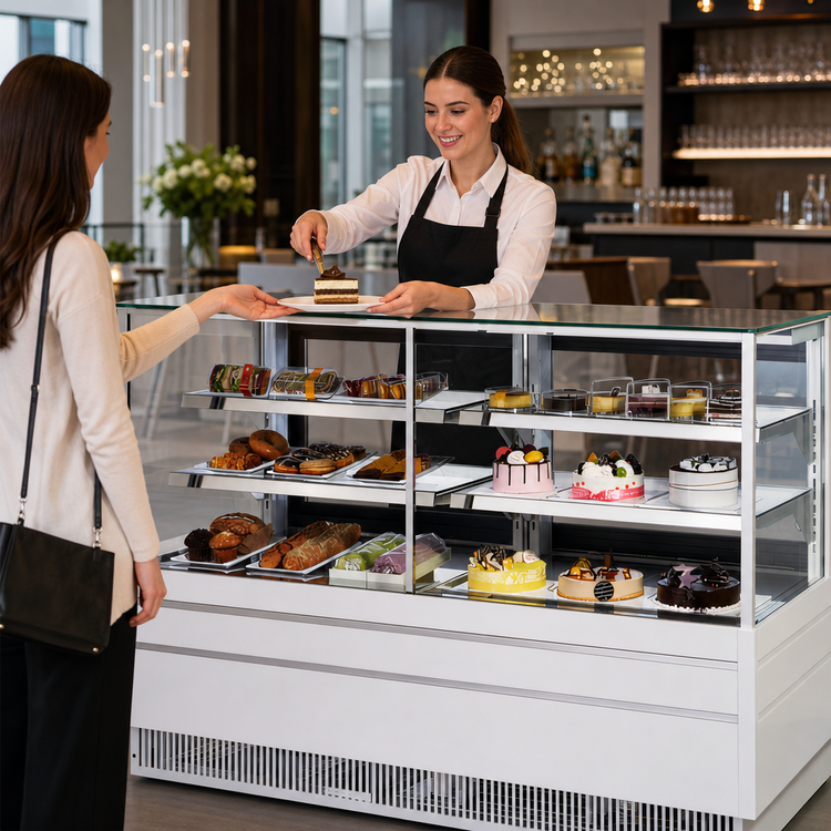 Product image #4 for Turbo Air 60.5-Inch Full-Service Combination Display Case with Refrigerated Right Side and Dry Left Side