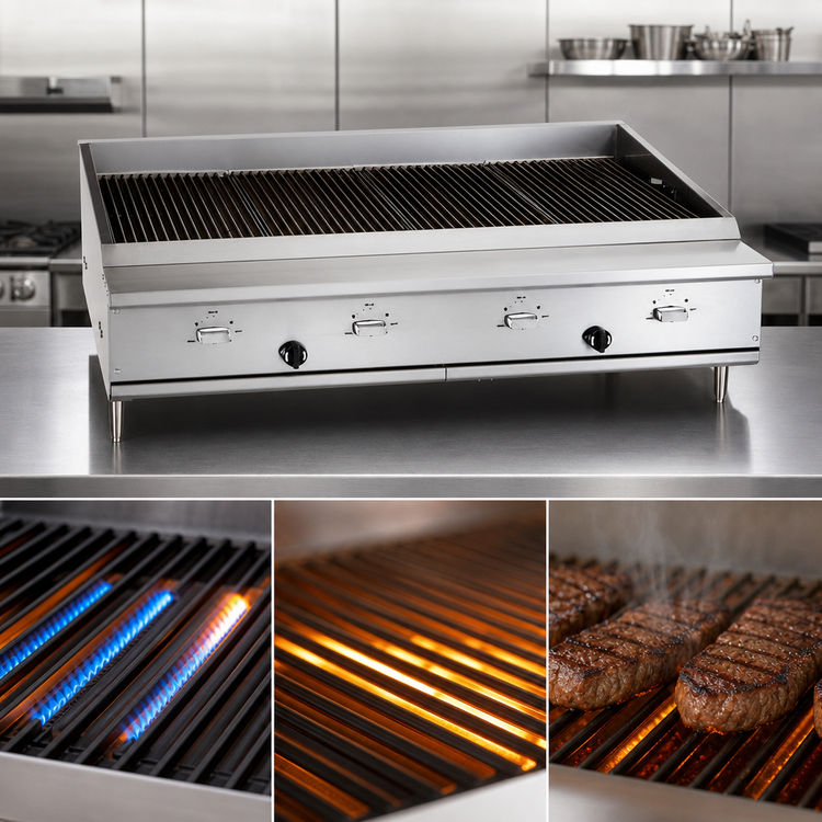 Product image #4 for Vulcan IRX VTEC36 36-1/2-Inch Countertop Gas Infrared Charbroiler, 3-Burner, Manual Controls
