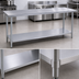 Thumbnail image #4 for Duke Flat-Top Stainless Steel Work Table with Undershelf and Posts, 144-Inch x 24-Inch x 36-Inch