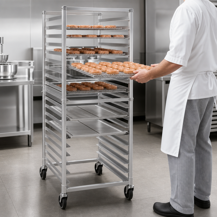 Product image #4 for New Age Mobile Full-Height Open-Sided Donut Screen Rack for 20 23" x 23" Screens