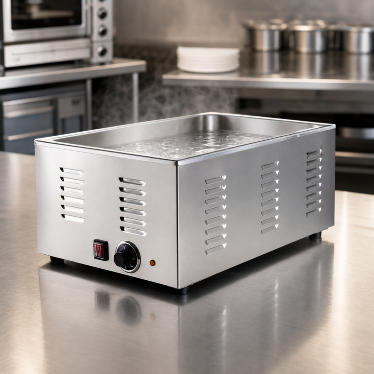 Product image #4 for CAC China ELFW-1500 Full-Size Countertop Wet Food Warmer with Vented Sides