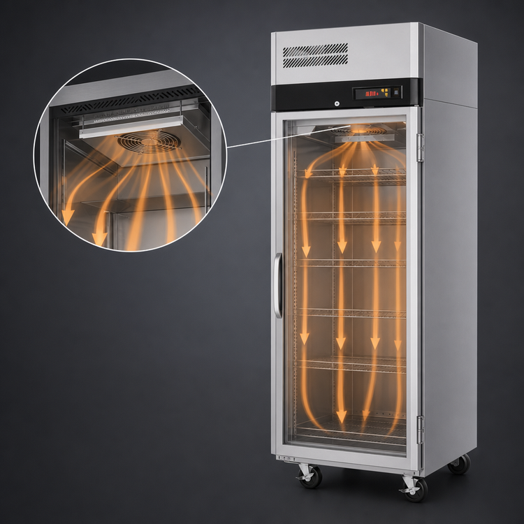 Product image #4 for Turbo Air M3 Series Pass-Thru Reach-In Heated Holding Cabinet with Glass Doors, 1-Section, 22.7 Cu. Ft.
