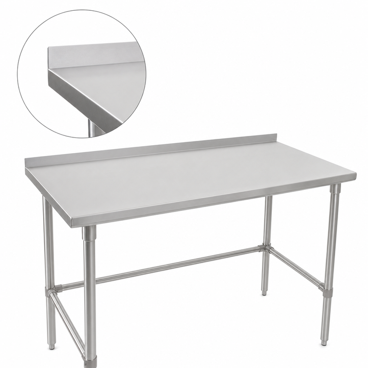 Product image #4 for John Boos Stallion Stainless Steel Work Table with 1-1/2 Inch Rear Up-Turn, 144 x 30 Inches