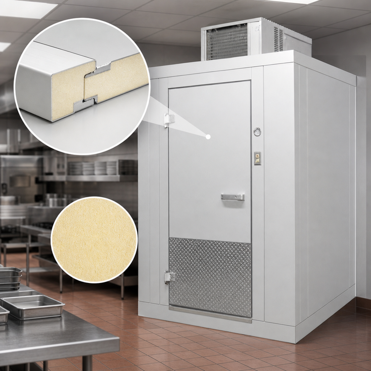 Product image #4 for Arctic Industries Indoor Floorless Walk-In Cooler, 7' 11" W x 9' 10" L x 7' 4" H, 35°F Holding, Remote Refrigeration