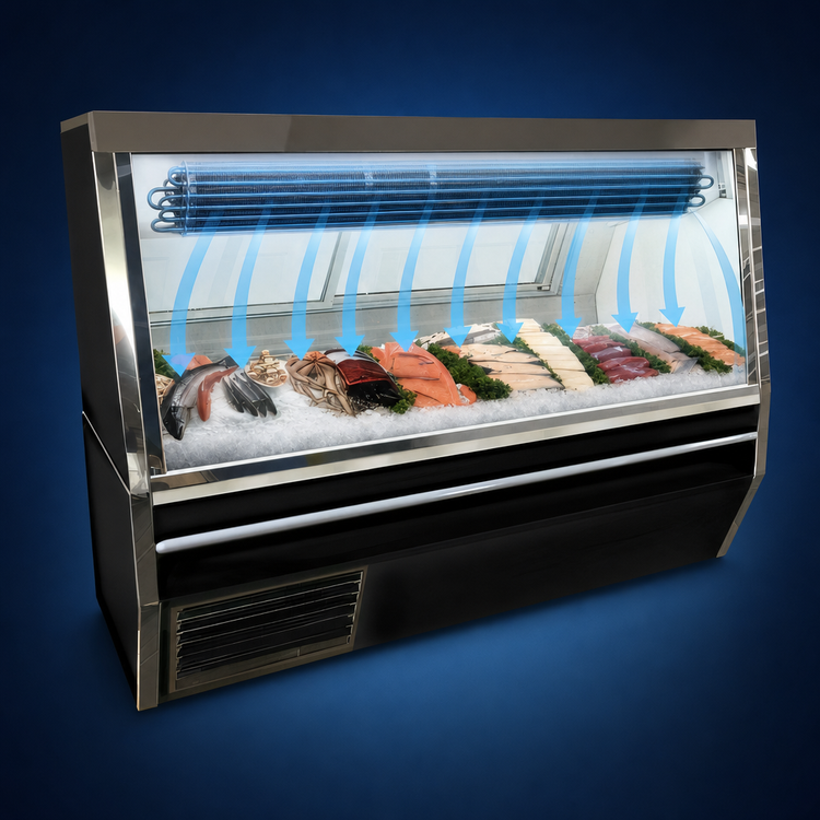 Product image #4 for Howard-McCray 34N Series 96-Inch Self-Contained Refrigerated Fish/Poultry Service Case with Straight Glass and LED Lighting