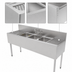 Thumbnail image #5 for Top Shelf TS Series 60-Inch 3-Compartment Stainless Steel Underbar Sink Unit with Left and Right Drainboards
