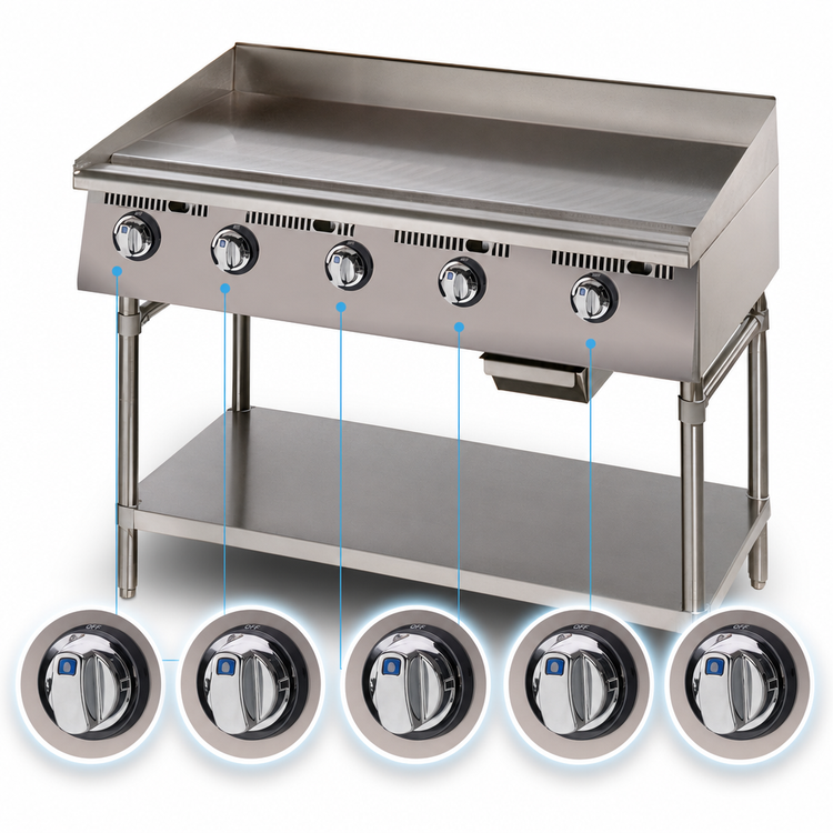 Product image #4 for Star Ultra-Max 60-Inch Countertop Gas Griddle with 1-Inch Polished Steel Plate, Manual Controls