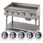 Thumbnail image #4 for Star (Middleby) Ultra-Max 860MA 60-Inch Countertop Gas Griddle, 1-Inch Polished Steel Plate, Five Manual Controls, Stainless Steel Exterior