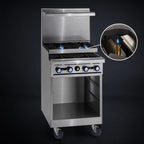Thumbnail image #4 for Imperial (Middleby) Pro Series IR-4-SU-XB 24-Inch Gas Restaurant Range, 2 Open Burners, 2 Step-Up Burners, Open Cabinet Base
