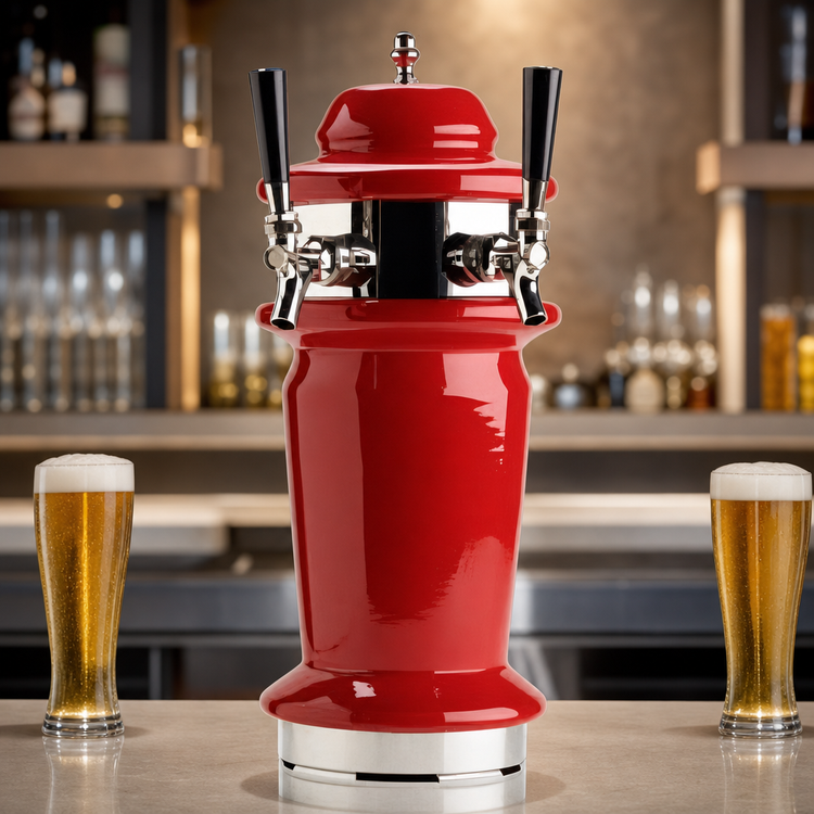 Product image #4 for Micro Matic Monaco Single-Column Countertop Air-Cooled Draft Beer Tower with 2 Brass-Body Faucets