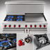 Thumbnail image #4 for American Range 60-Inch Green Flame Gas Range with 36-Inch Griddle, 4 Open Burners, Standard Oven, and Space Saver Oven