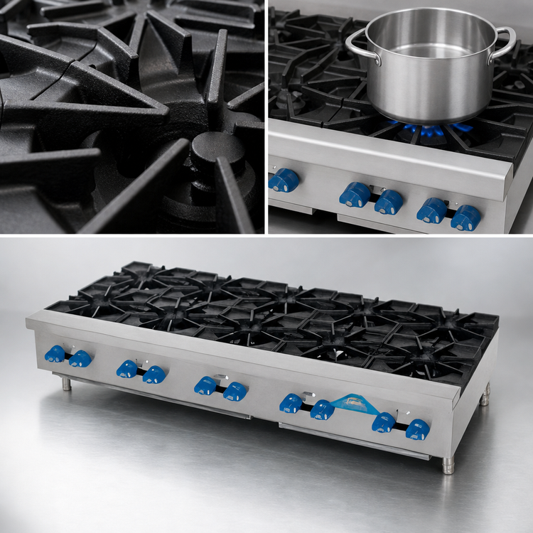 Product image #4 for Comstock-Castle 60-Inch Countertop Gas Hot Plate with 10 Star Burners