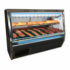 Thumbnail image #4 for Howard-McCray 34N Series SC-CMS34N-8-BE-LED 96-Inch Self-Contained Double Duty Red Meat Service Case, Straight Glass, Black Exterior