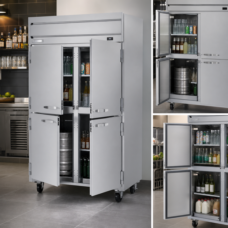 Product image #4 for Beverage-Air Horizon Series Two-Section Reach-In Refrigerator with Half Solid Doors, 45.2 Cu. Ft.