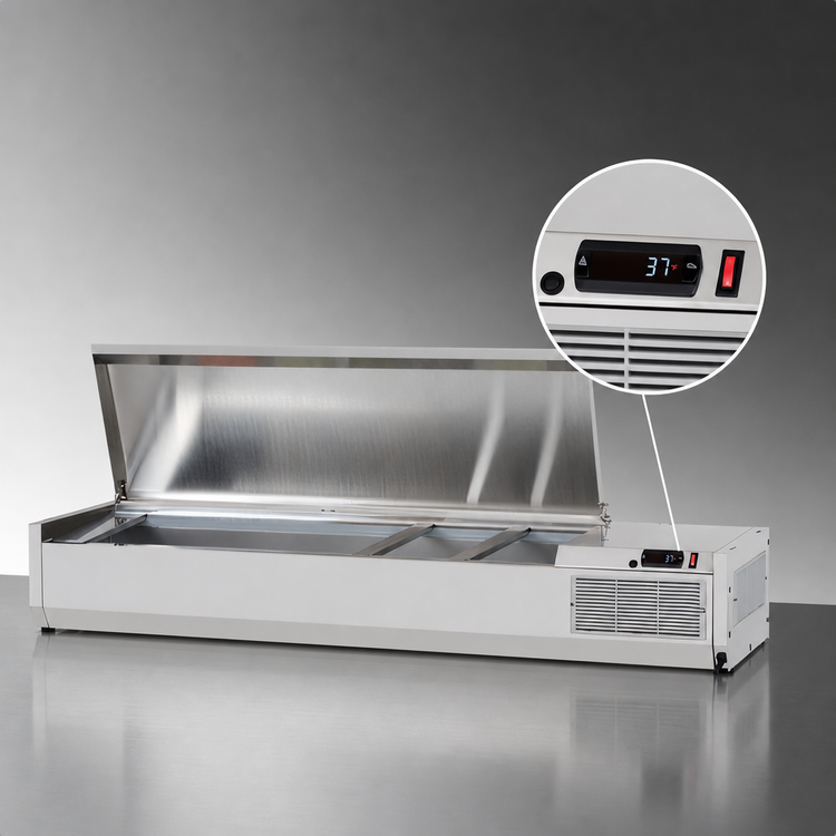 Product image #5 for Turbo Air E-Line 59-Inch Countertop Salad Prep Table with Side-Mounted Self-Contained Refrigeration