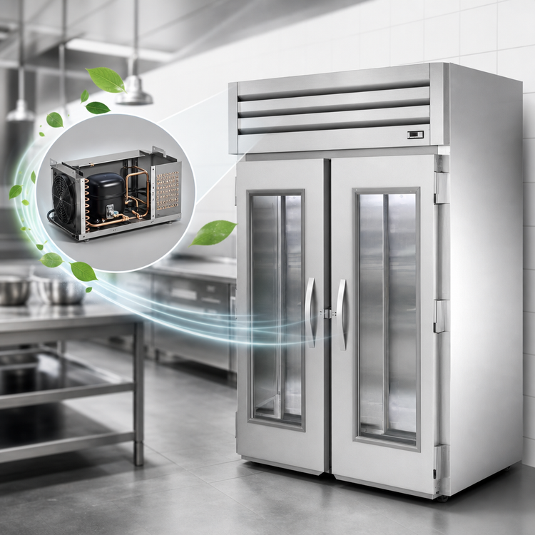 Product image #4 for True SPEC SERIES Two-Section Roll-Thru Refrigerator with Glass Front and Solid Rear Swing Doors
