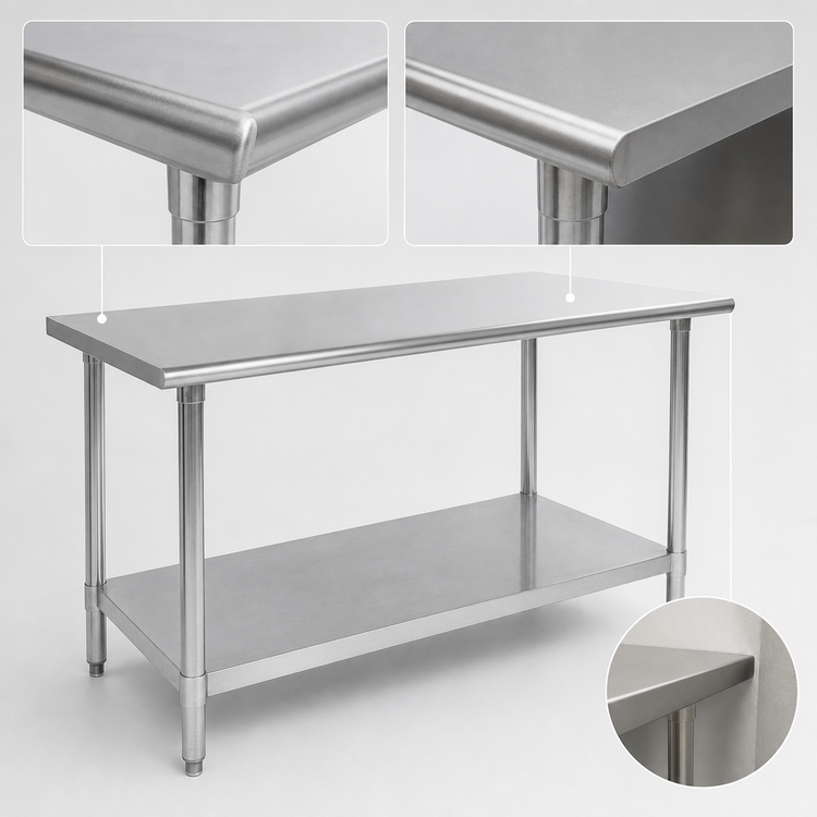 Product image #4 for Eagle Group Budget Series 84-Inch x 36-Inch Flat Top Work Table with Adjustable Undershelf