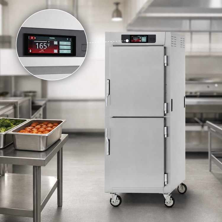 Product image #4 for Metro C5 8 Series Full-Height Mobile Controlled Temperature Holding Cabinet with Solid Dutch Doors, 35 Pan Capacity