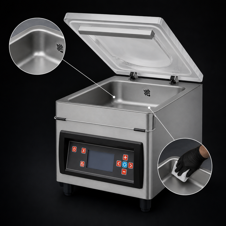 Product image #4 for Trento Turbovac TS40 Heavy-Duty Countertop Single-Chamber Vacuum Packaging Machine, 16.5" Seal Length, 20 m³ Pump