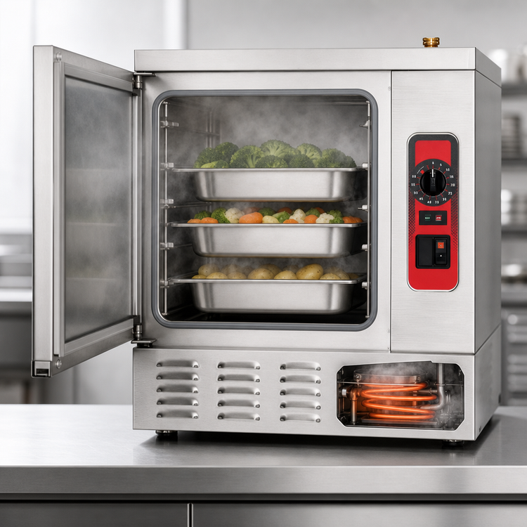 Product image #4 for Vulcan 24-Inch Wide Countertop Electric Convection Steamer, 1 Compartment, 3-Pan Capacity