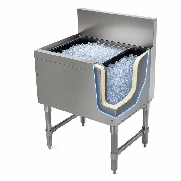 Product image #4 for Advance Tabco Prestige 24-Inch Stainless Steel Bar Ice Chest, 70 lb Ice Capacity, Without Cold Plate