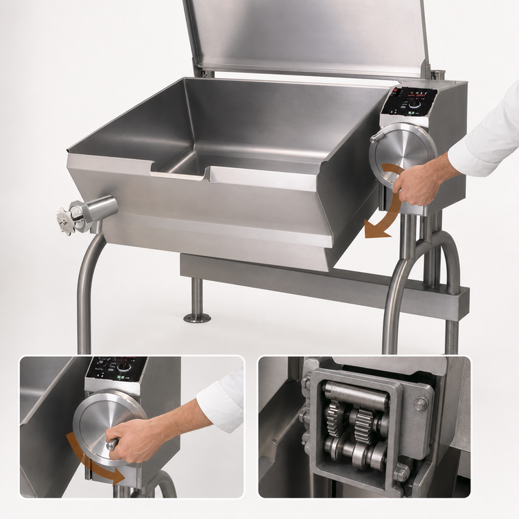 Product image #4 for Cleveland PowerPan 40-Gallon Electric Tilting Skillet with Manual Tilt and Open Frame Base