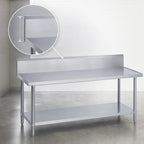 Thumbnail image #4 for Duke Manufacturing 314S-36108-10R 108-Inch Stainless Steel Work Table with 10-Inch Riser, Marine Edge and Open Undershelf Base