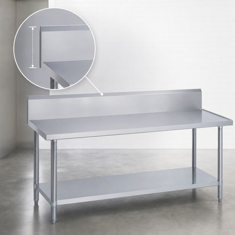 Product image #4 for Duke 108-Inch Stainless Steel Work Table with 10-Inch Riser and Undershelf