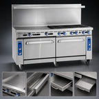 Thumbnail image #4 for Imperial (Middleby) Pro Series IR-6-G36-C-XB 72-Inch Gas Restaurant Range with 6 Open Burners, 36-Inch Griddle & Convection Oven