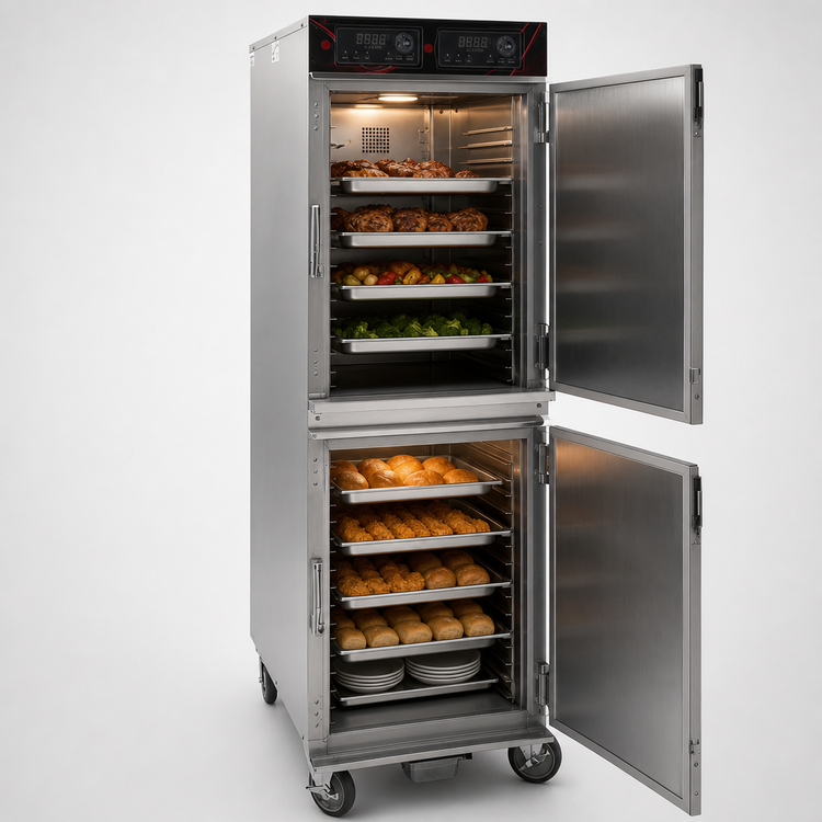 Product image #4 for Cres Cor Mobile Full-Height Two-Compartment Radiant Cook-and-Hold Cabinet, Stainless Steel